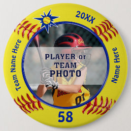 Foto Persoonlijke Softball Pins, Softball Favors Ronde Button 6,0 Cm