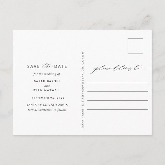 Foto Perzage Blush Cream Gold Weddenschap Save the Aankondigingskaart (Achterkant)