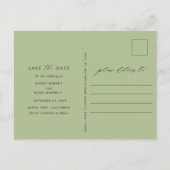 Foto Perzage Blush en Green Weddenschap Save the D Aankondigingskaart (Achterkant)