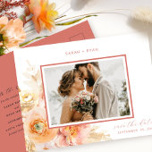 Foto Perzage Blush Rust Wedding Save the Date Aankondigingskaart
