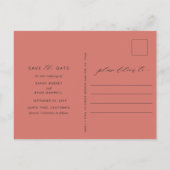 Foto Perzage Blush Rust Wedding Save the Date Aankondigingskaart (Achterkant)
