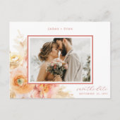 Foto Perzage Blush Rust Wedding Save the Date Aankondigingskaart (Voorkant)