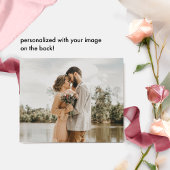 Foto perzik, bordeaux blos bruiloft scheuren af RS All In One Uitnodiging