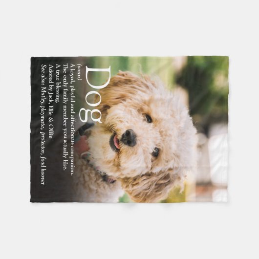 Foto Pet Definition Modern Cute Fun Fleece Deken (Voorkant (Horizontaal))
