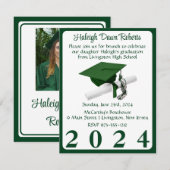 Foto Pet & Diploma Groen Afstuderen Kaart (Voorkant / Achterkant)