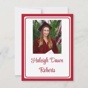 Foto Pet & Diploma Rood Afstuderen Kaart