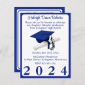 Foto Pet & Diploma Royal Blue Afstuderen Kaart (Voorkant / Achterkant)