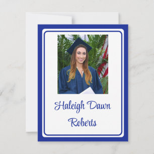 Foto Pet & Diploma Royal Blue Afstuderen Kaart