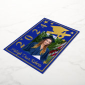 Foto Pet/Diploma/Stars, Royal Blue Afstuderen Folie Uitnodiging (Gedraaid)