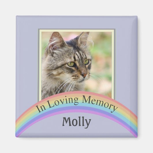  foto Pet Memorial (blauw) Magneet (Voorkant)