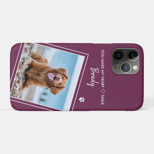 Foto Pet Modern Quote Magenta Dog Case-Mate iPhone Case (Achterkant (horizontaal))