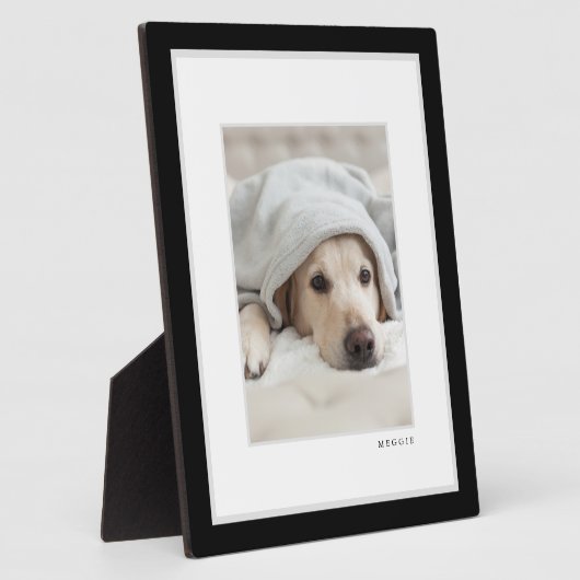 Foto Pet | Moderne minimale zwarte en witte Lijst Fotoplaat (Zijkant)