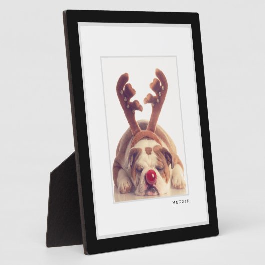 Foto Pet | Moderne minimale zwarte en witte Lijst Fotoplaat (Zijkant)