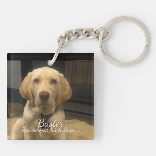 Foto PET ''Remembered '' GEPERSONALISEERD Sleutelhanger (Achterkant)