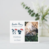 Foto Pet | Santa Paws | Kerst van de kattehond Feestdagenkaart (Staand voorkant)