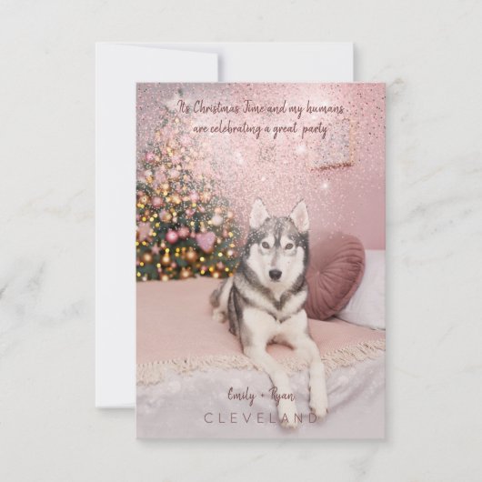Foto Pet Sophisticated Kerstparty Kaart (Voorkant)