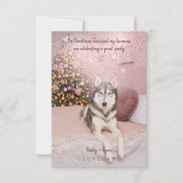Foto Pet Sophisticated Kerstparty Kaart