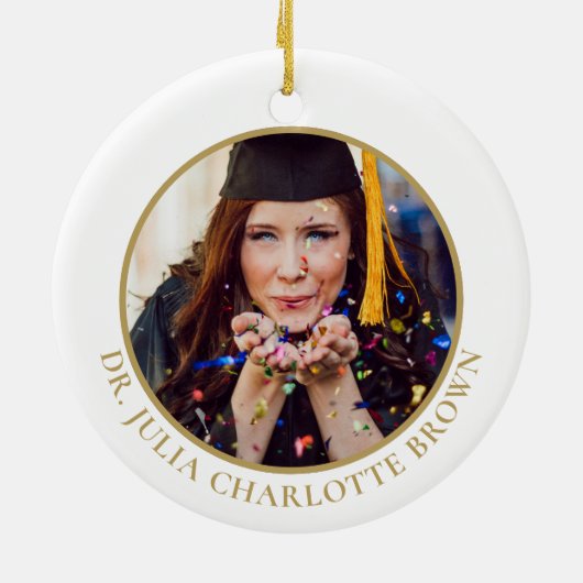 Foto PhD graad Doctoraat Keepsake Gift Kerstmis Keramisch Ornament (Achterkant)