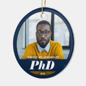 Foto PhD Gradennaam Blauw Afstuderen Keramisch Orn Keramisch Ornament (Links)