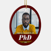 Foto PhD Gradennaam Burgundy Afstuderen Ceramic Keramisch Ornament (Rechts)