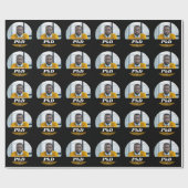 Foto PhD Gradennaam zwart Afstuderen Cadeaupapier (Vlak)