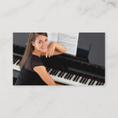 Foto Pianist Blush Roze Eenvoudig Visitekaartje (Achterkant)