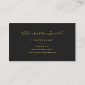 Foto Pianist Zwart & Goud Eenvoudig Visitekaartje (Voorkant)