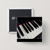 Foto piano-toetsen vierkante button 5,1 cm (Voorkant /achterkant)