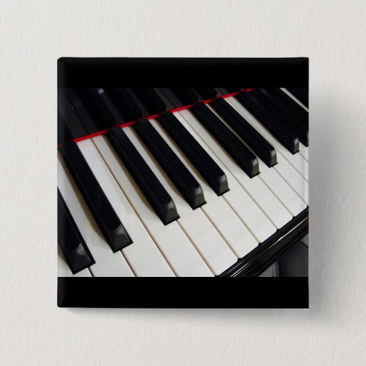 Foto piano-toetsen vierkante button 5,1 cm (Voorkant)