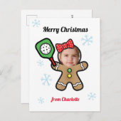 Foto Pickleball Gingerbrood girl Briefkaart (Voorkant / Achterkant)