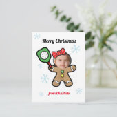 Foto Pickleball Gingerbrood girl Briefkaart (Staand voorkant)