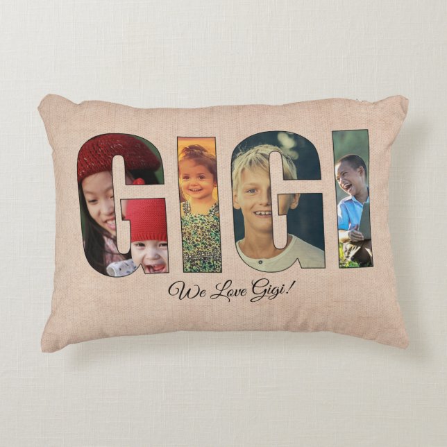Foto Pillow GIGI, voeg Afbeeldingen toe, Bericht o Accent Kussen (Voorkant)