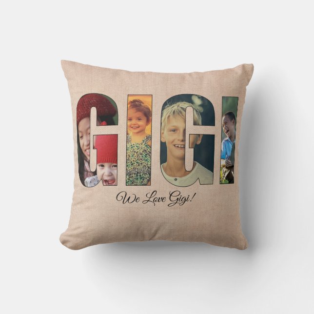 Foto Pillow GIGI, voeg Afbeeldingen toe, Bericht o Kussen (Voorkant)