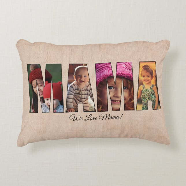 Foto Pillow MAMA Voeg Afbeeldingen toe, berichtnaa Accent Kussen (Voorkant)