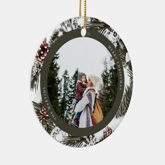 Foto Pine en Baubles Keramisch Ornament (Rechts)