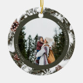 Foto Pine en Baubles Keramisch Ornament (Voorkant)
