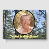 Foto Pine Tree Forest Achtergrond Memorial Gastenboek (Voorkant)