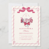 Foto Pink Bow Coquette Nursing School Afstuderen Kaart (Voorkant)