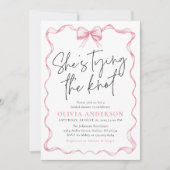 Foto Pink Bow Ze is Tying the Knot Vrijgezellenfee Kaart (Voorkant)