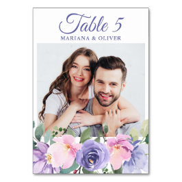 Foto Pink Lavender Floral Wedding Kaart