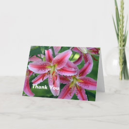 Foto  Pink Lily Floral Bedankkaart