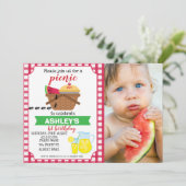 Foto: Plaid Picnic Verjaardag uitnodiging (Staand voorkant)