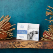 Foto Plaque met Baby Birth Stats & Monogram Fotoplaat (Zijkant)