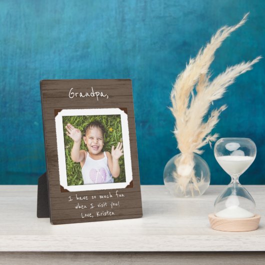 Foto Plaque omhuld voor opa / opa Fotoplaat (Zijkant)