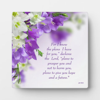 Foto Plaque—Purple Flowers-Vert Jer 29:11 Fotoplaat