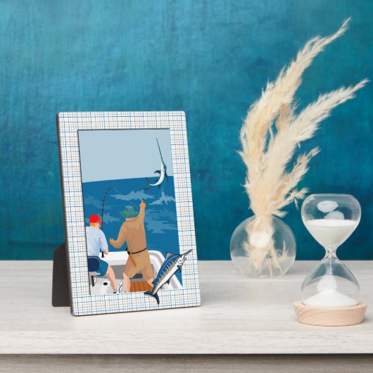 Foto Plaque - Verticaal Lijst - Blue Marlin Pset Fotoplaat (Zijkant)