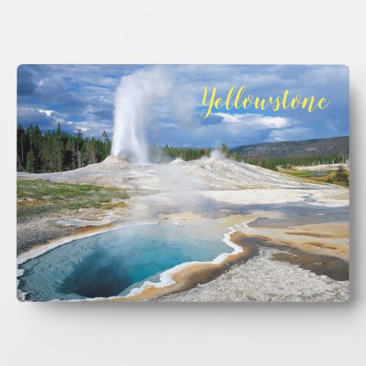 Foto Plaquette-Yellowstone Geiser Fotoplaat (voorkant)