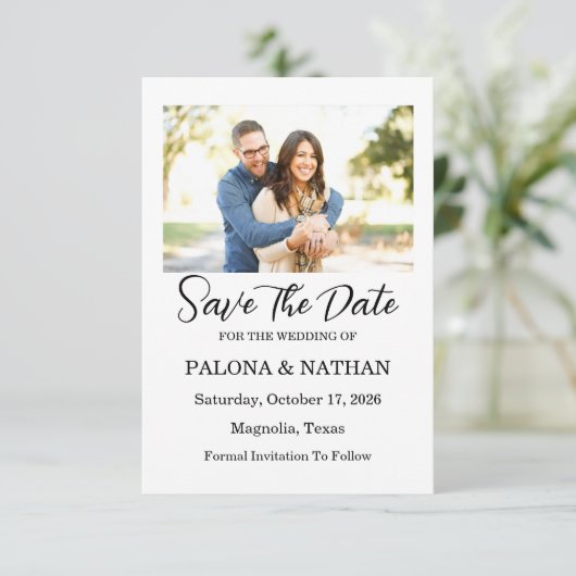 Foto plat Opslaan van de datum Kaart (Staand voorkant)