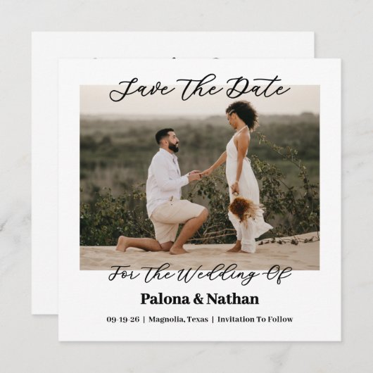 Foto plat Opslaan van de datum Kaart (Voorkant / Achterkant)