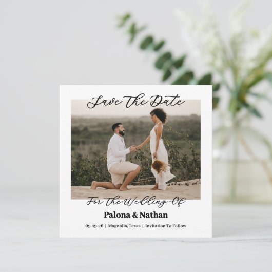 Foto plat Opslaan van de datum Kaart (Staand voorkant)